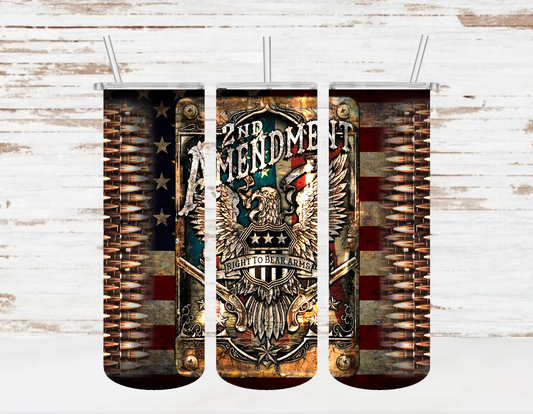 20 Oz. Second Ammendment Skinny Tumbler Wrap