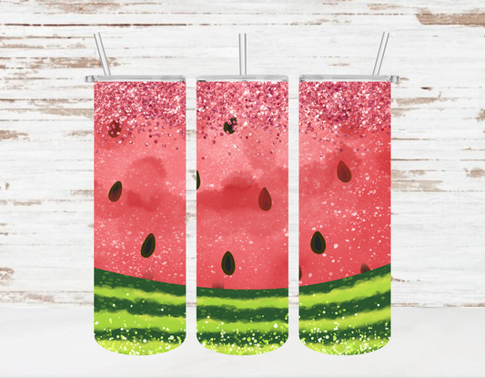 20 Oz. Green Watermelon Summer Skinny Tumbler Wrap